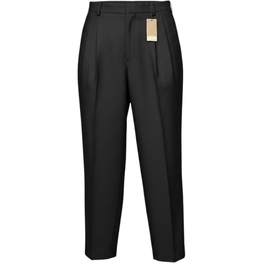 Quiet Luxury Old Money Vintage Black 100% Silk Pleated Trousers HighWaist  6 NWT